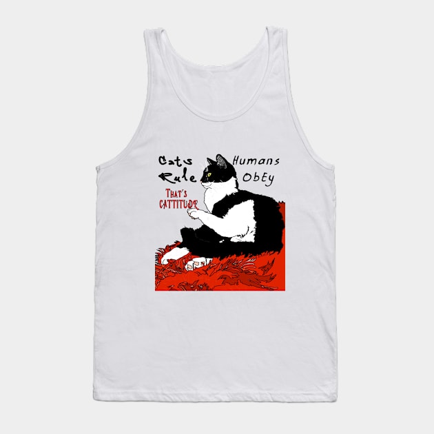 Cute Tuxedo Cat I haz attitude  Copyright TeAnne Tank Top by TeAnne